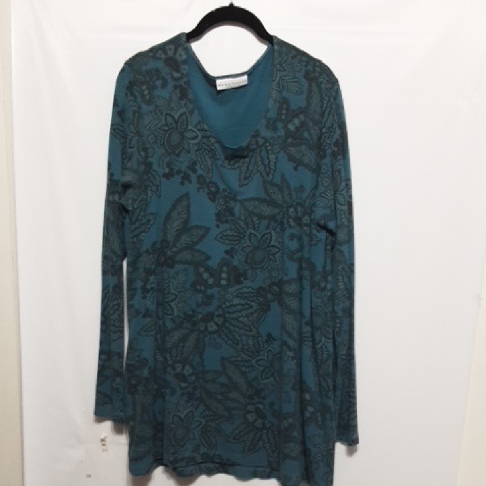 Bryn WalkerTeal Floral Long Sleeve Top/Tunic‎